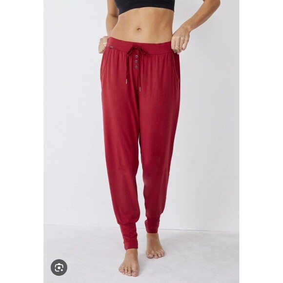 Jockey Generation Women's Soft Touch Luxe Jogger Pajama Pants Rust Orange, Large - Picture 1 of 7